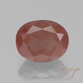 2.77ct Naturale Arancio rossastro pallido Andesina Labradorite, Ovale, Trasparente/Traslucido
