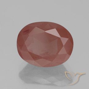 Andesina Labradorite Arancio rossastro pallido naturale da 2.77 ct, Ovale, Trasparente/Traslucido