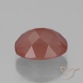 Andesina Labradorite Arancio rossastro pallido naturale da 2.77 ct, Ovale, Trasparente/Traslucido