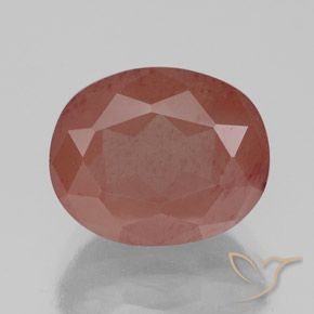 3.87ct Naturale Rosso medio Andesina Labradorite, Ovale, Trasparente/Traslucido