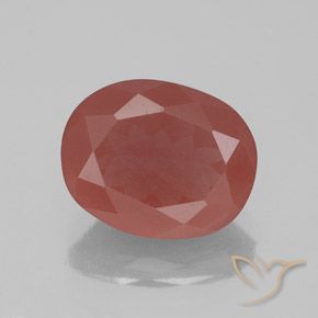 2.37ct Naturale Rosso arrossato Andesina Labradorite, Ovale, Trasparente/Traslucido
