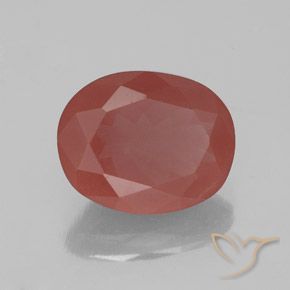 Andesina Labradorite Rosso arrossato naturale da 2.37 ct, Ovale, Trasparente/Traslucido