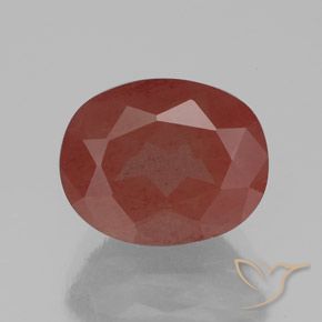 2.91ct Naturale Rosso scuro Andesina Labradorite, Ovale, Trasparente/Traslucido