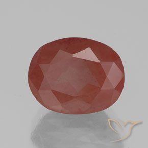 Andesina Labradorite Rosso scuro naturale da 2.91 ct, Ovale, Trasparente/Traslucido