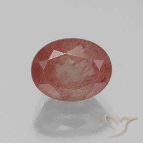 2.04ct Naturale Sangue rosso Andesina Labradorite, Ovale, Trasparente/Traslucido