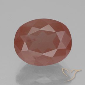 3.58ct Naturale Arancio rossastro pallido Andesina Labradorite, Ovale, Trasparente/Traslucido