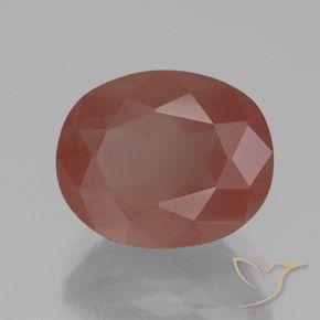 Andesina Labradorite Arancio rossastro pallido naturale da 3.58 ct, Ovale, Trasparente/Traslucido