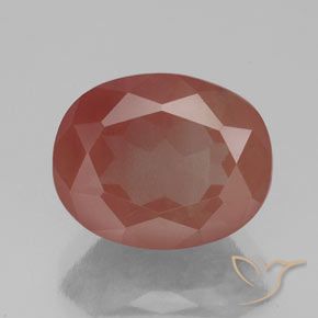 3.26ct Naturale Arancio rossastro pallido Andesina Labradorite, Ovale, Trasparente/Traslucido
