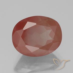 Andesina Labradorite Arancio rossastro pallido naturale da 3.26 ct, Ovale, Trasparente/Traslucido