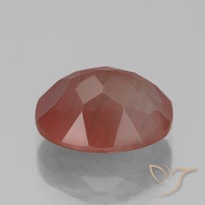 Andesina Labradorite Arancio rossastro pallido naturale da 3.26 ct, Ovale, Trasparente/Traslucido