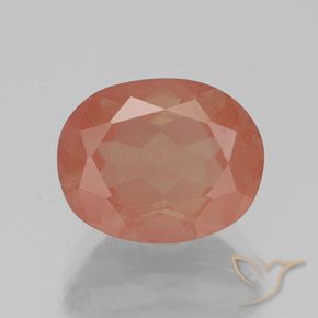 2.80ct Naturale Arancione rossastra Andesina Labradorite, Ovale, Trasparente/Traslucido