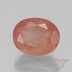 Andesina Labradorite Arancione rossastra naturale da 2.80 ct, Ovale, Trasparente/Traslucido