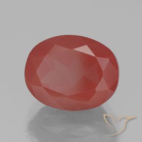 Andesina Labradorite Rosso medio naturale da 3.05 ct, Ovale, Trasparente/Traslucido