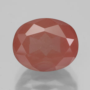 Andesina labradorite naturale rosso da 4,07 ct, taglio ovale, traslucido