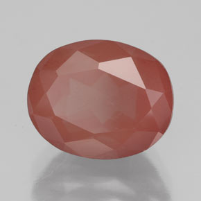 Andesina labradorite naturale rosso da 4,07 ct, taglio ovale, traslucido