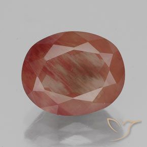 3.50ct Naturale Sangue rosso Andesina Labradorite, Ovale, Traslucido