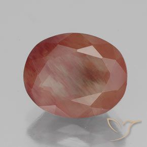 Andesina Labradorite Sangue rosso naturale da 3.50 ct, Ovale, Traslucido