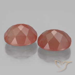 Gemme di Andesina Labradorite Arancio rossastro pallido naturale da 7.83 ct, Ovale, Trasparente