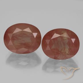 7.59ctw Naturale Sangue rosso Andesina Labradorite, Ovale, Trasparente/Traslucido