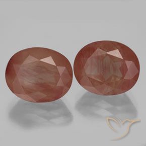 Gemme di Andesina Labradorite Sangue rosso naturale da 7.59 ct, Ovale, Trasparente/Traslucido