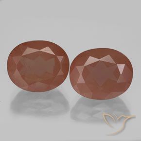 7.60ctw Naturale Arancione rossastra Andesina Labradorite, Ovale, Trasparente/Traslucido