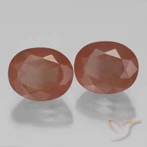 Gemme di Andesina Labradorite Arancione rossastra naturale da 7.60 ct, Ovale, Trasparente/Traslucido