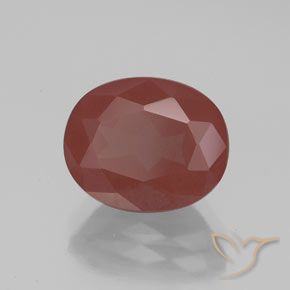 Andesina Labradorite Rosso arancione naturale da 2.87 ct, Ovale, Trasparente/Traslucido