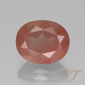 3.65ct Naturale Arancio rossastro pallido Andesina Labradorite, Ovale, Trasparente/Traslucido