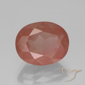 Andesina Labradorite Arancio rossastro pallido naturale da 3.65 ct, Ovale, Trasparente/Traslucido