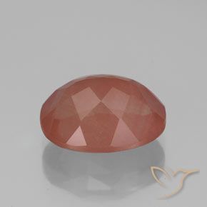 Andesina Labradorite Arancio rossastro pallido naturale da 3.65 ct, Ovale, Trasparente/Traslucido