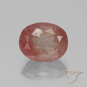 2.80ct Naturale Rosso arancione Andesina Labradorite, Ovale, Trasparente/Traslucido
