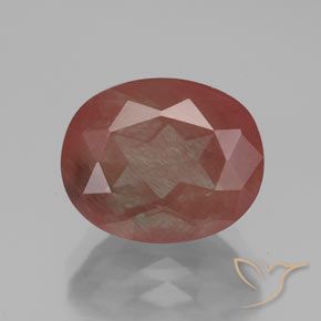 3.63ct Naturale Rosso medio Andesina Labradorite, Ovale, Trasparente/Traslucido