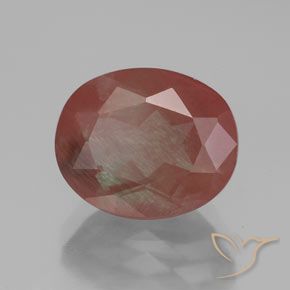 Andesina Labradorite Rosso medio naturale da 3.63 ct, Ovale, Trasparente/Traslucido