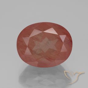 3.94ct Naturale Rosso medio Andesina Labradorite, Ovale, Trasparente/Traslucido