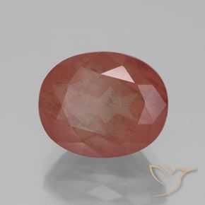 Andesina Labradorite Rosso medio naturale da 3.94 ct, Ovale, Trasparente/Traslucido