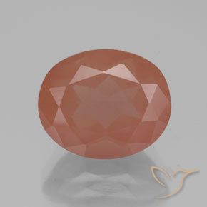 3.70ct Naturale Rosso medio Andesina Labradorite, Ovale, Trasparente/Traslucido