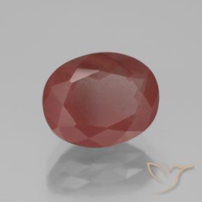 Andesina Labradorite Rosso scuro naturale da 2.80 ct, Ovale, Trasparente/Traslucido