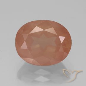 3.75ct Naturale Arancione rossastra Andesina Labradorite, Ovale, Trasparente/Traslucido