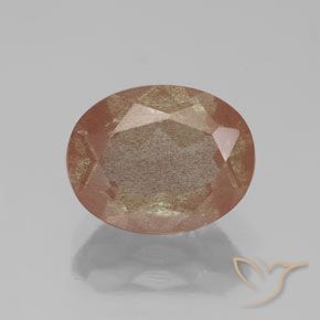 2.61ct Naturale Arancio caldo Andesina Labradorite, Ovale, Trasparente/Traslucido