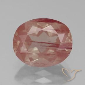 3.36ct Naturale Rosso arancione Andesina Labradorite, Ovale, Trasparente/Traslucido
