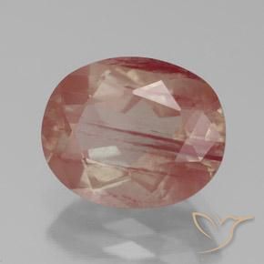 Andesina Labradorite Rosso arancione naturale da 3.36 ct, Ovale, Trasparente/Traslucido