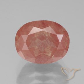 3.07ct Naturale Arancio rossastro pallido Andesina Labradorite, Ovale, Trasparente/Traslucido