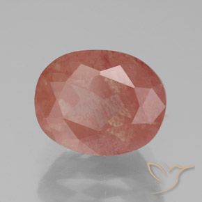 Andesina Labradorite Arancio rossastro pallido naturale da 3.07 ct, Ovale, Trasparente/Traslucido