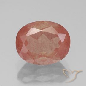 2.90ct Naturale Rosso medio Andesina Labradorite, Ovale, Trasparente