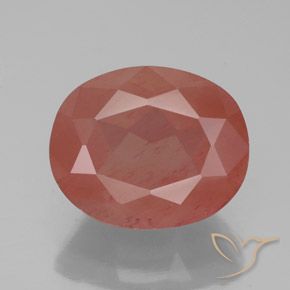 3.85ct Naturale Arancio rossastro pallido Andesina Labradorite, Ovale, Trasparente/Traslucido
