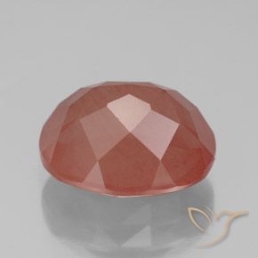 Andesina Labradorite Arancio rossastro pallido naturale da 3.85 ct, Ovale, Trasparente/Traslucido
