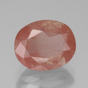 Andesina labradorite naturale rosso da 3,36 ct, taglio ovale, traslucido