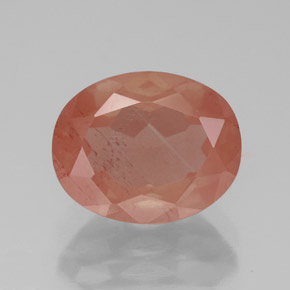 Andesina labradorite naturale rosso da 2,79 ct, taglio ovale, traslucido