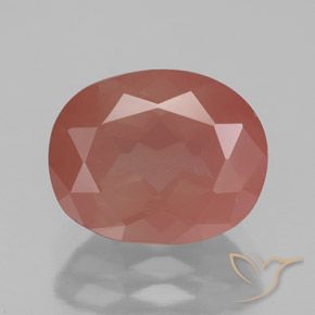 3.44ct Naturale Arancio rossastro pallido Andesina Labradorite, Ovale, Trasparente/Traslucido