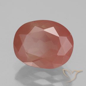 Andesina Labradorite Arancio rossastro pallido naturale da 3.44 ct, Ovale, Trasparente/Traslucido
